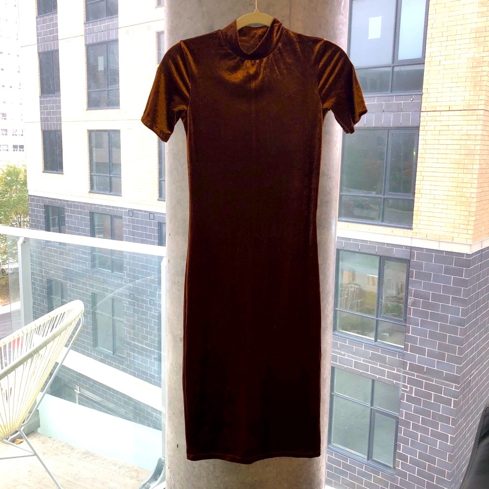 NWT Zara Brown Midi Dress